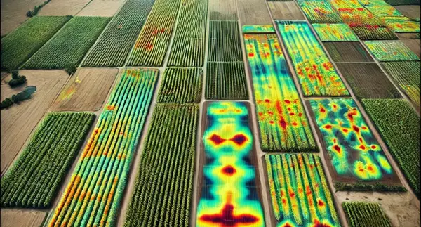 Image representing the use of aerial hyperspectral imaging of crops